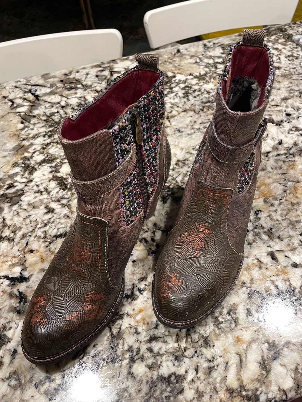Spring Step L’Artiste Collection - Patterned Ankle Booties
